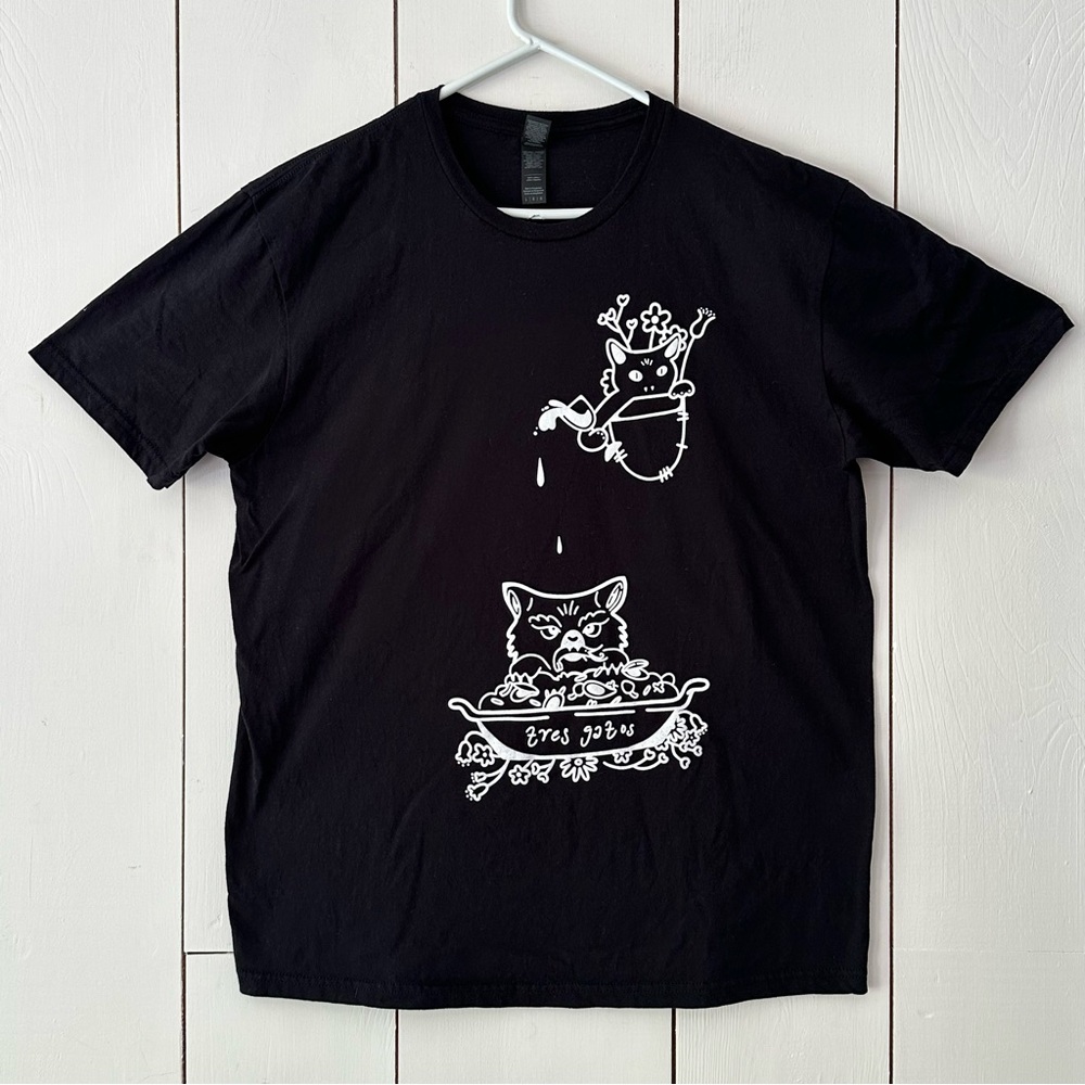 Tres Gatos Graphic T-Shirt Black Sz Men's L Women's XL